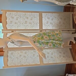 Gap Vintage Cotton Poplin Floral Skirt Blue Green A-line Skirt 8